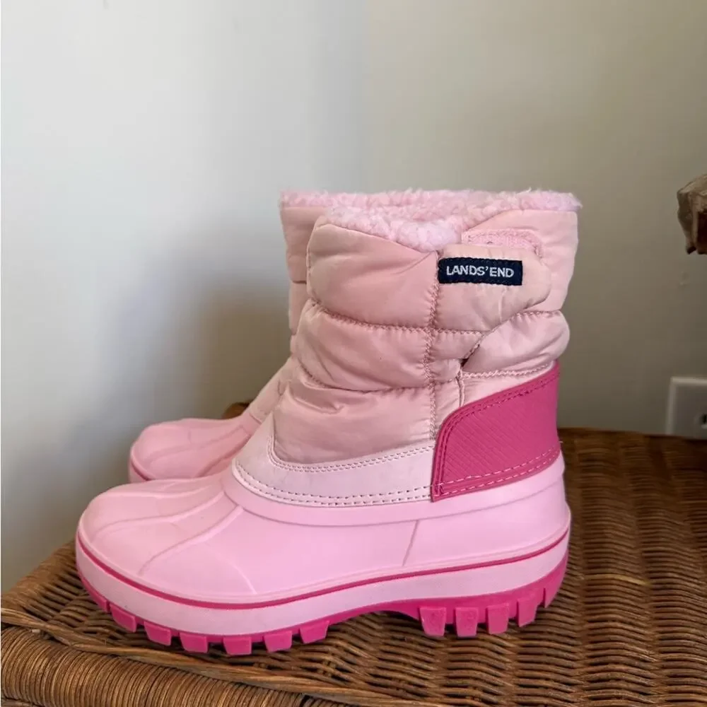 Lands’ End Pink Insulated Winter Snow Boots – Youth 4 (EU 36) – EUC